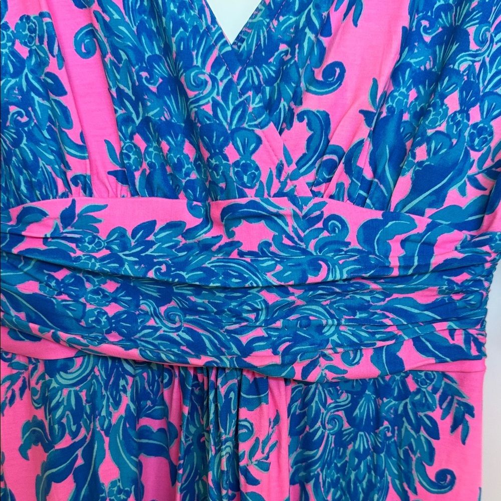Vibrant Blue and Pink Maxi Dress lily pulitzer